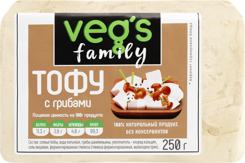 Тофу VEG`S с грибами, 250г, детальное фото