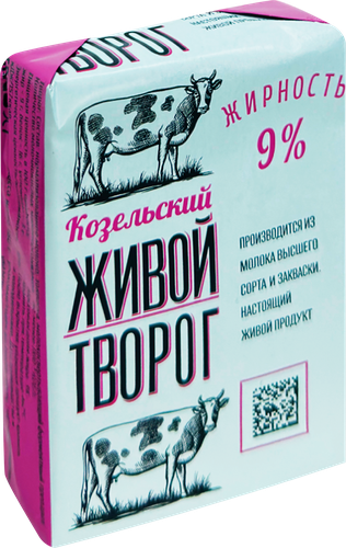 Творог КОЗЕЛЬСКОЕ МОЛОКО 9%, без змж, 180г, картинка