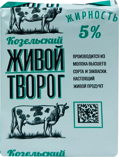 Творог КОЗЕЛЬСКОЕ МОЛОКО 5%, без змж, 180г, детальное фото