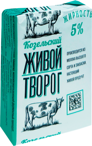Творог КОЗЕЛЬСКОЕ МОЛОКО 5%, без змж, 180г, фотография