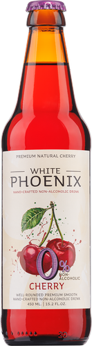 Напиток безалкогольный WHITE PHOENIX Сидр фруктовый Вишня фильтрованный пастеризованный газированный полусладкий 0.45л