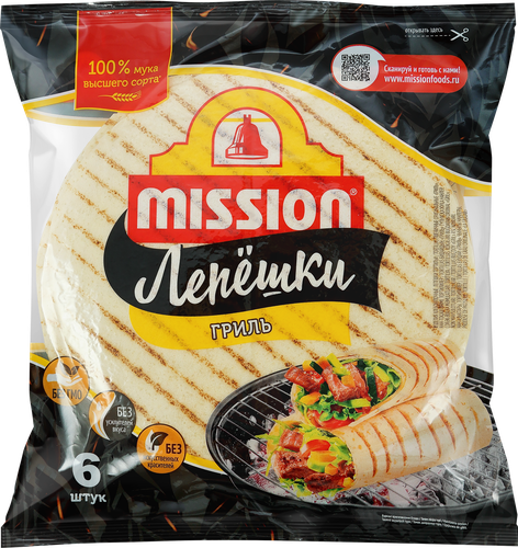 Лепешки тортильи MISSION Гриль, 250г, вид