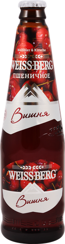 Напиток пивной WEISS BERG пшеничное со вкусом вишни нефильтрованный пастеризованный 4%, 0.44л