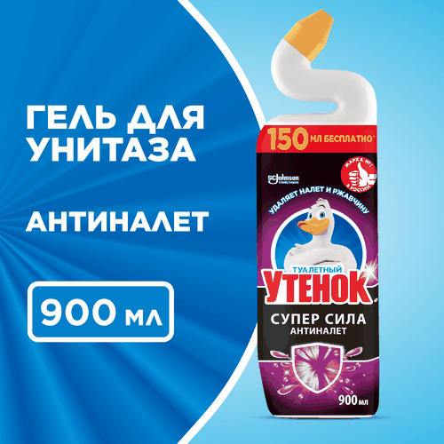 Средство для унитаза ТУАЛЕТНЫЙ УТЕНОК Антиналет, 900мл, детальное фото