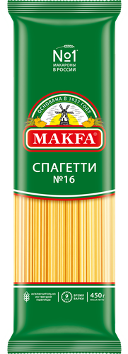 Макароны MAKFA Спагетти, вермишель длинная, 450г, фото