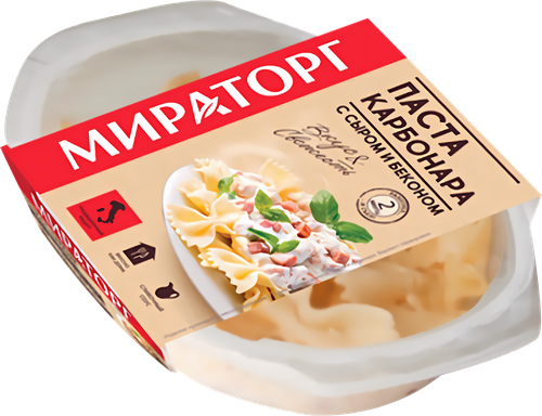Паста Карбонара с сыром и беконом МИРАТОРГ, 260г, картинка