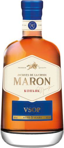 Коньяк JACQUES DE LA CROIX MARON 5 лет 40%, 0.5л, вид