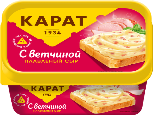 Сыр плавленый КАРАТ с ветчиной 45%, без змж, 400г, фотография