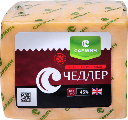 Сыр САРМИЧ Чеддер 45%, без змж, весовой, фото