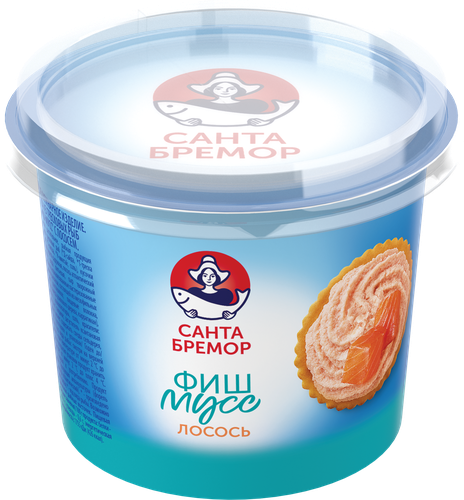 Паста из тресковых рыб САНТА БРЕМОР Фиш-мусс, с лососем, 140г, крупный план