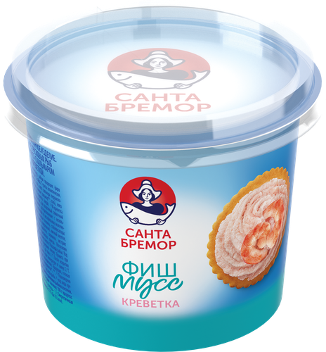 Паста из тресковых рыб САНТА БРЕМОР Фиш-мусс, с кальмаром и креветкой, 140г, крупный план