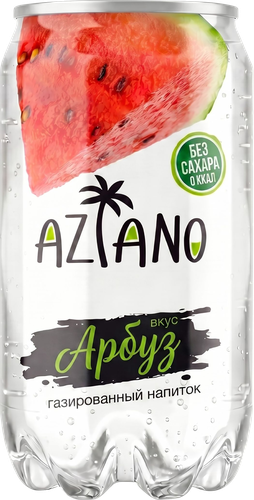 Напиток AZIANO Watermelon газированный, 0.35л, крупный план
