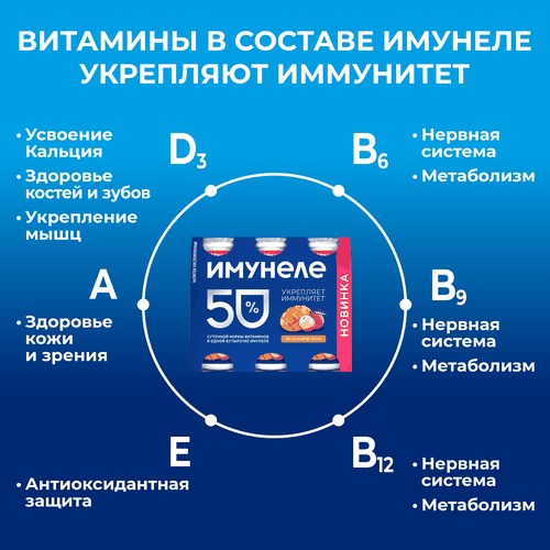 Напиток кисломолочный ИМУНЕЛЕ Манго-личи 1,2%, без змж, 100г, фотография