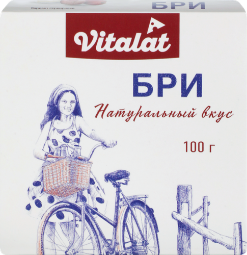 Сыр мягкий VITALAT Бри с белой плесенью 60%, без змж, 100г, фото