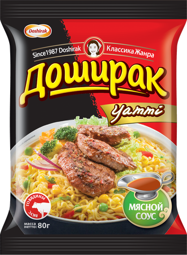 Лапша ДОШИРАК Yammi со вкусом говядины, 80г, изображение