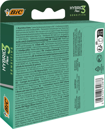 Кассеты сменные для бритвы BIC Флекс Гибрид 3 Сенситив, 4шт, детальное фото