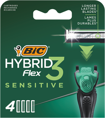 Кассеты сменные для бритвы BIC Флекс Гибрид 3 Сенситив, 4шт, вид