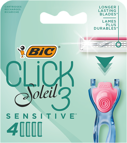 Кассеты сменные для бритвы BIC Мисс Солей Клик 3 Сенситив, 4шт, изображение
