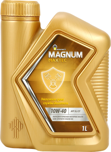 Масло моторное РОСНЕФТЬ Maxtec 10w-40 полусинтетическое, 1л, крупный план