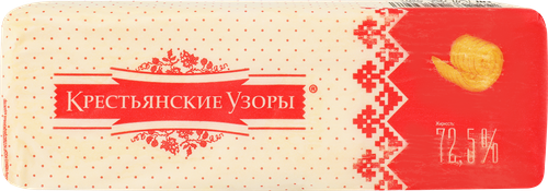 Продукт растительно-сливочный КРЕСТЬЯНСКИЕ УЗОРЫ 72,5%, с змж, 450г, крупный план