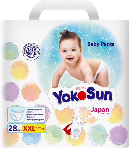 Подгузники-трусики YOKOSUN Comfort XXL 15+кг, 28шт, крупный план