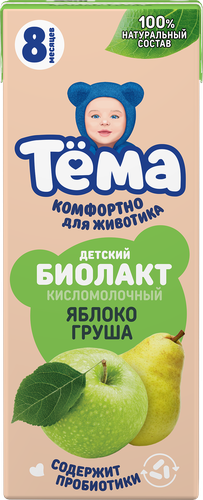 Биолакт детский ТЕМА Яблоко, груша 3%, без змж, 206г, фото