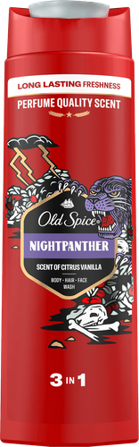 Гель для душа-шампунь мужской OLD SPICE Nightpanther, 400мл, крупный план