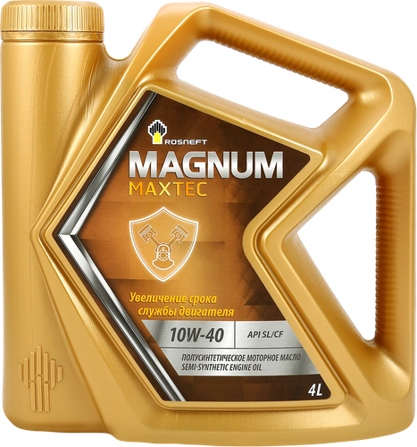 Масло моторное РОСНЕФТЬ Maxtec 10w-40 полусинтетическое, 4л, крупный план