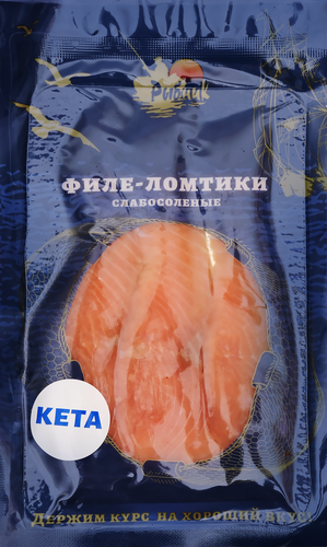 Кета слабосоленая РЫБНИК ломтики, 100г, фотография