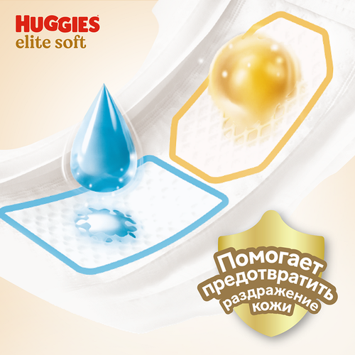Подгузники-трусики HUGGIES Elite Soft 5 12–17кг, 34шт, детальное фото