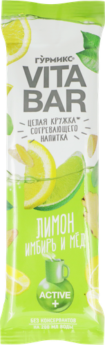 Основа для приготовления согревающего напитка ГУРМИКС Vita bar Лимон, имбирь и мед, 32г, детальное фото