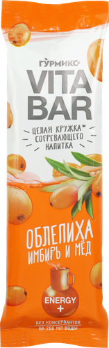 Основа для приготовления согревающего напитка ГУРМИКС Vita bar Облепиха, имбирь и мед, 32г, фото