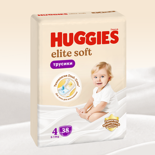 Подгузники-трусики HUGGIES Elite Soft 4 9–14кг, 38шт, детальное фото