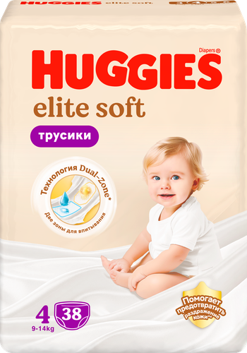 Подгузники-трусики HUGGIES Elite Soft 4 9–14кг, 38шт, картинка