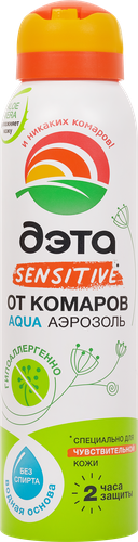 Аэрозоль от комаров ДЭТА Aqua для чувствительной кожи, 150мл, вид