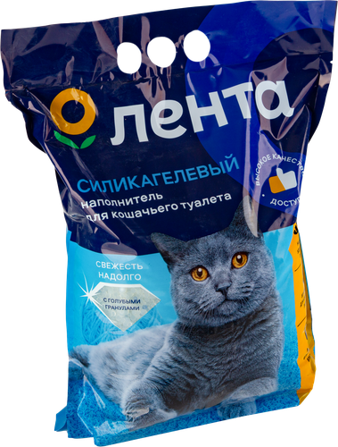 Наполнитель силикагелевый для кошачьего туалета ЛЕНТА, 3кг, картинка
