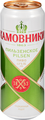 Пиво светлое ХАМОВНИКИ Пильзенское фильтрованное пастеризованное 4,8%, 0.45л, детальное фото