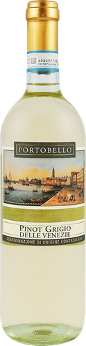 Вино PORTOBELLO Пино Гриджио Делле Венеция сортовое ординарное белое сухое, 0.75л, картинка
