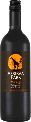 Вино AFRIKAA PARK Пинотаж ординарное сортовое красное сухое, 0.75л, крупный план