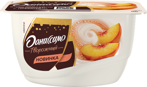 Продукт творожный ДАНИССИМО со вкусом Коктейль Беллини персик с игристым 5,6%, без змж, 130г, изображение