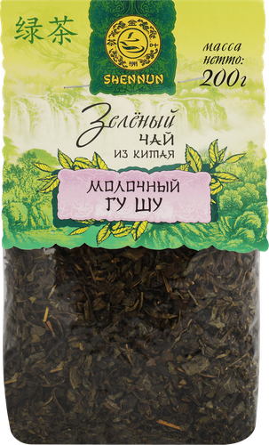 Чай зеленый SHENNUN Китайский молочный Гу Шу с ароматом молока, 200г, фото