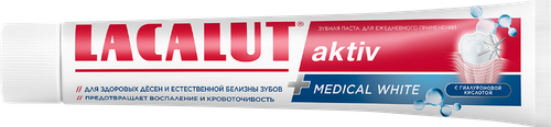 Зубная паста LACALUT Aktiv Medical White, от воспаления и кровоточивости десен, 75мл, картинка