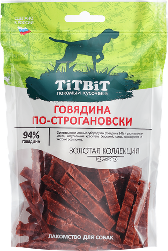 Лакомства для собак TITBIT Золотая коллекция Говядина по-строгановски, 80г, картинка