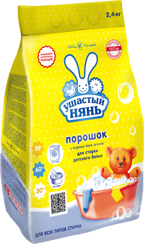 Стиральный порошок для детского белья УШАСТЫЙ НЯНЬ, 2,4кг, вид