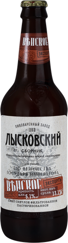 Пиво светлое ЛЫСКОВСКИЙ СБОРНИК Венское Экспортъ фильтрованное пастеризованное 5,1%, 0.5л, детальное фото