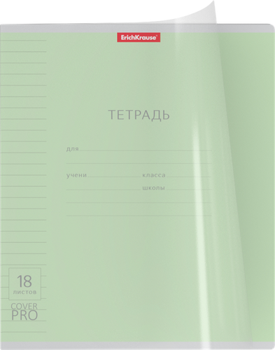 Тетрадь ERICHKRAUSE CoverPrо, 18 листов, А5+, в линейку, в ассортименте, вид