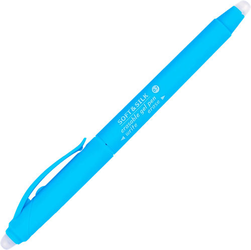 Ручка гелевая BRAUBERG Soft&Silk Fruity 0,7мм, стираемая, синий, крупный план