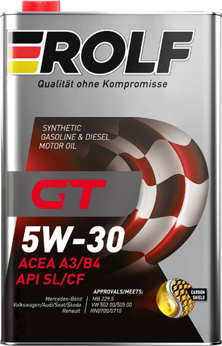 Масло моторное ROLF GT SAE 5W-30, ACEA A3/B4, синтетическое, 1л, вид