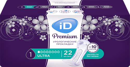 Прокладки урологические ID Light Premium Ultra Mini, 22шт, вид