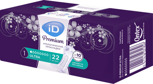 Прокладки урологические ID Light Premium Ultra Mini, 22шт, крупный план